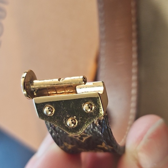 Authentic Louis Vuitton Nano Monogram Bracelet - Brown and Gold - Picture 7 of 9